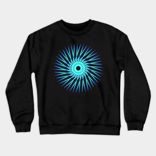Circular geometric design in neon blue Crewneck Sweatshirt